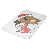 Quokka met Snowman in de winter bij Kerstmis Badmat (Gekanteld)