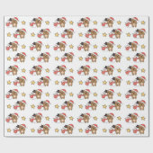 Quokka met Snowman in de winter bij Kerstmis Cadeaupapier (Vlak)