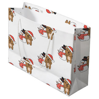 Quokka met Snowman in de winter met kerstmis grote Groot Cadeauzakje