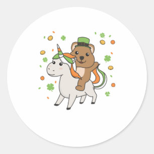 Quokka met Unicorn St. Patrick's Day Ierland Ronde Sticker