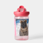 Quokka on the Beach Australia, Pink Accent Girls Waterfles (Voorkant)