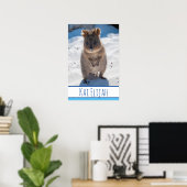 Quokka op de strand Australia Blue Boys Poster (Thuiskantoor)