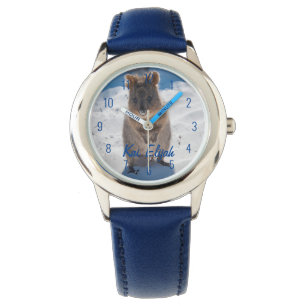 Quokka op het strand Australië, Cool Blue Boys Horloge