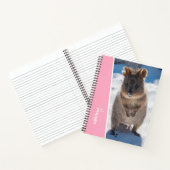 Quokka op het strand Australië, roze accent meisje Notitieboek (Binnen)