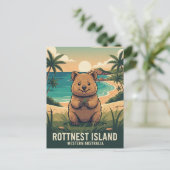 Quokka op Rottnest Island in Australië Briefkaart (Staand voorkant)