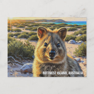 Quokka op Rottnest Island in Australië Briefkaart