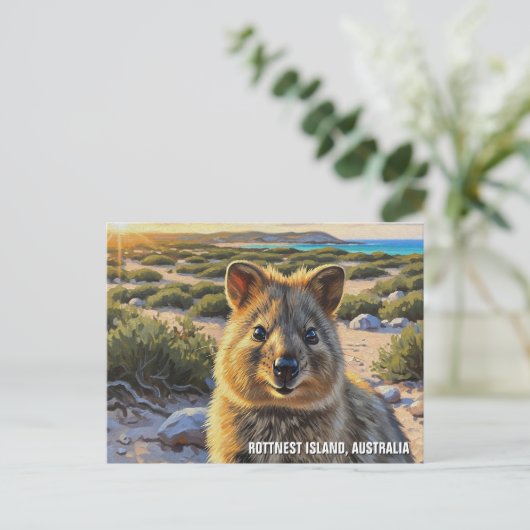 Quokka op Rottnest Island in Australië Briefkaart (Staand voorkant)
