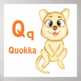 Quokka personaliseer ABC: Letter Q - Jouw namen to Poster
