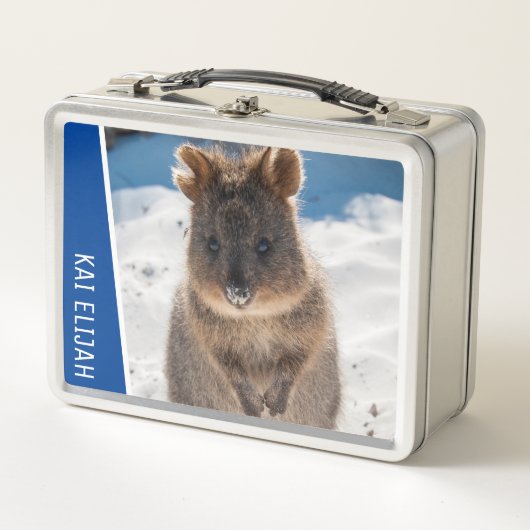 Quokka Schattig Dier op het Strand Australië Blauw (Voorkant)
