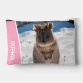 Quokka Schattig Dier op het Strand Australië Roze Etui (Achterkant)