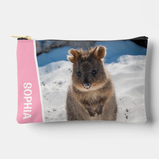 Quokka Schattig Dier op het Strand Australië Roze Etui (Voorkant)