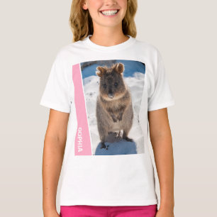 Quokka Schattig Dier op het Strand Australië Roze T-shirt