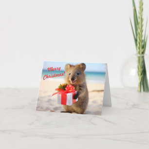 Quokka Selfie op het strand - Kerstmis Kaart