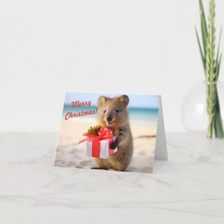 Quokka Selfie op het strand - Kerstmis Kaart