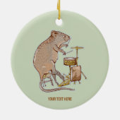 Quokka Spelen Drums Keramisch Ornament (Achterkant)