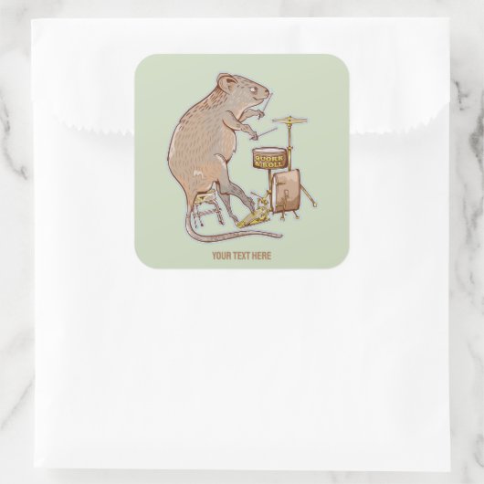 Quokka Spelen Drums Vierkante Sticker (Tas)