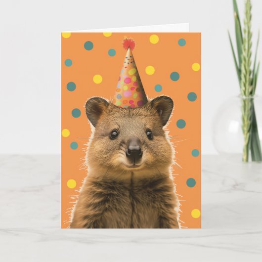 Quokka verjaardagsfeest Wenskaart Kaart (Voorkant)