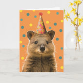 Quokka verjaardagsfeest Wenskaart Kaart (Gele Bloem)