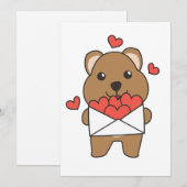 Quokka voor het Valentijnsdagen van het hart van d Feestdagenkaart (Voorkant / Achterkant)