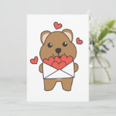 Quokka voor het Valentijnsdagen van het hart van d Feestdagenkaart (Staand voorkant)