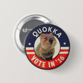 Quokka voor President in 2016 Ronde Button 5,7 Cm (Voorkant /achterkant)