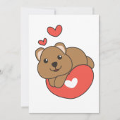 Quokka voor Valentijnsdag Schattige Dieren Hart Ho Feestdagenkaart (Voorkant)