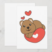 Quokka voor Valentijnsdag Schattige Dieren Hart Ho Feestdagenkaart (Voorkant / Achterkant)