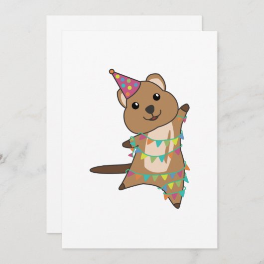 Quokka wenst een gelukkige verjaardag voor u Quokk Kaart (Voorkant / Achterkant)