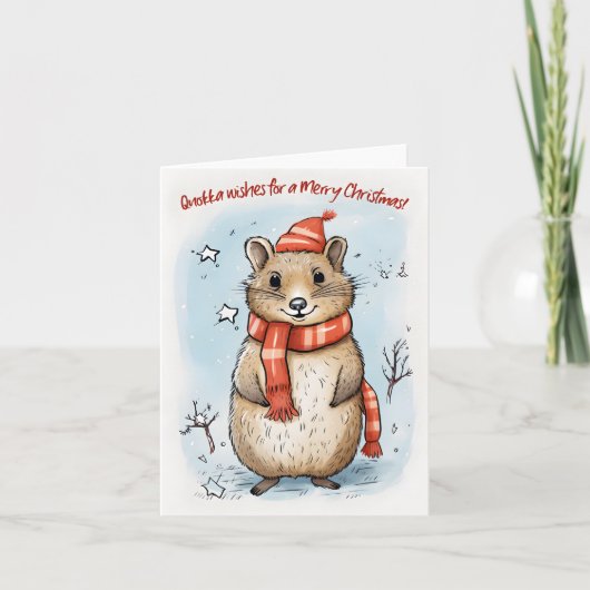Quokka wenst een vrolijk kerstfeest - kaart (Voorkant)