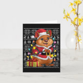 Quokka Xmas Sweater Style Ugly Santa Quokka Christ Kaart (Gele Bloem)