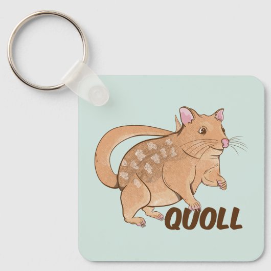 Quoll Australian Marsupial Sleutelhanger (Voorkant)