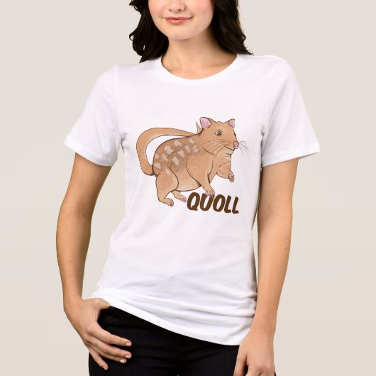 Quoll Australian Marsupial Tri-Blend Shirt (Voorkant)