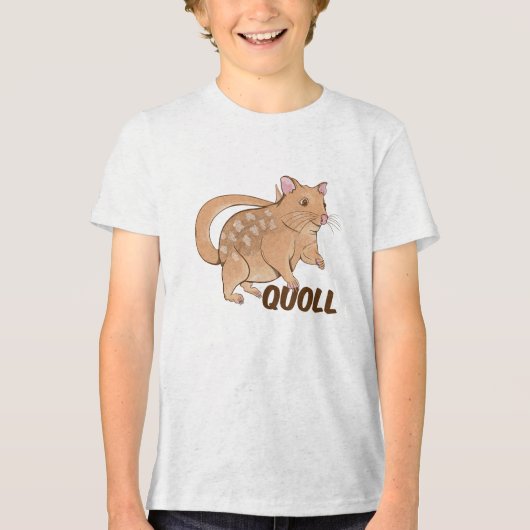 Quoll Australian Marsupial Tri-Blend Shirt (Voorkant)