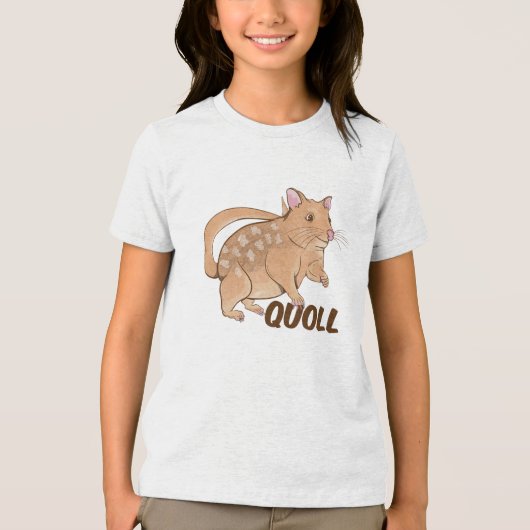 Quoll Australian Marsupial Tri-Blend Shirt (Voorkant)