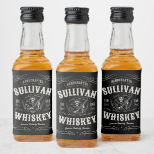 quor ADD-NAAM Oude roermachine Likeurfles Etiket