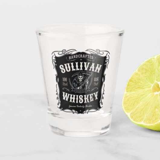  quor ADD-NAAM Oude roermachine Shot Glas (Voorkant)