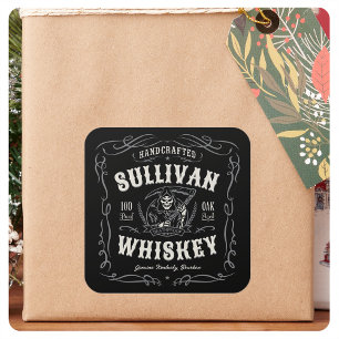 quor ADD-NAAM Oude roermachine Vierkante Sticker