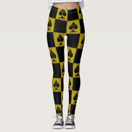 QuoS-stijl koningin van schoppen Leggings Gold Che