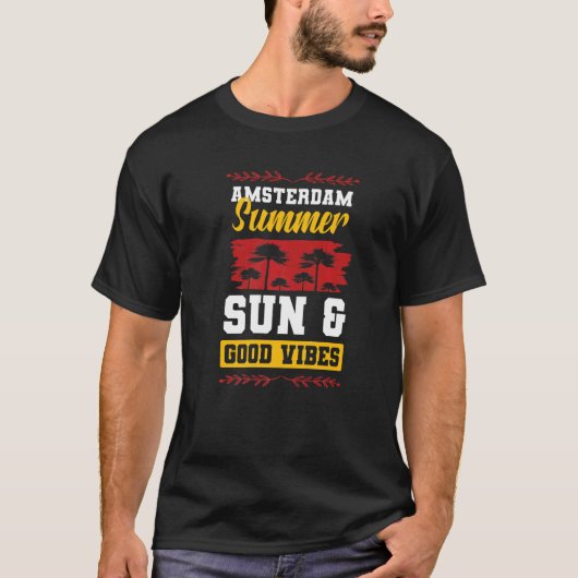 Quote Amsterdam Vacation Summer T-shirt (Voorkant)