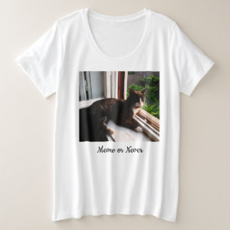 Quote and Cats Funny Photo Heart Paw Front & Back  Grote Maat T-shirt