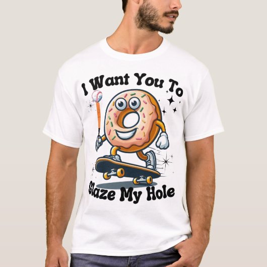 Quote Anime Donut Happy Skateboard Basketball T-shirt (Voorkant)