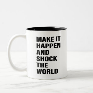Quote Art Succes Leven Tips Motivatie kunst Word Tweekleurige Koffiemok