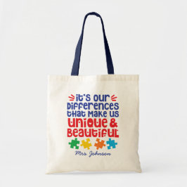 Quote Autism Awareness | Inspirerend leraar Tote Bag