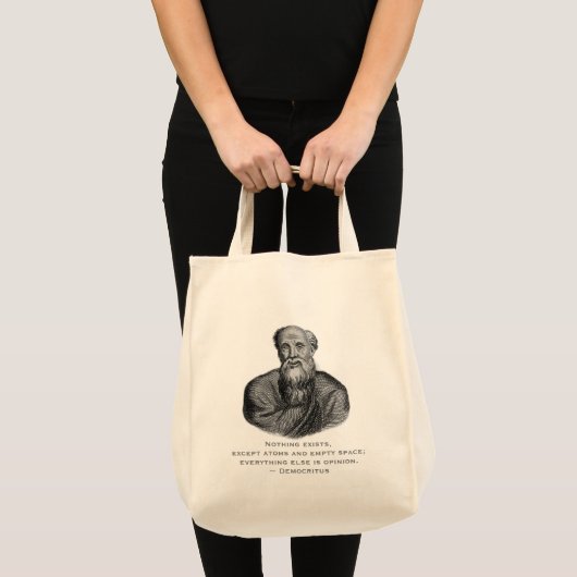 Quote bestaan filosoof Democritus Tote Bag (Voorkant (product))