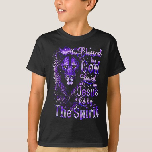 Quote Blessed By God Loved By Jesus Led By The Sri T-shirt (Voorkant)