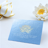 Quote Blue Gold Lotus Yoga Meditation Instructor Briefkaart