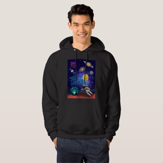 QUOTE BUITEN DE RUIMTE HOODIE (Voorkant volledig)