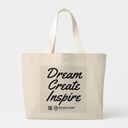 Quote Business Logo | Bevordering van het bedrijf Grote Tote Bag (Achterkant)