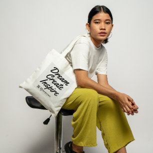 Quote Business Logo   Bevordering van het bedrijf Grote Tote Bag