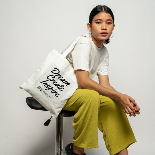 Quote Business Logo | Bevordering van het bedrijf Grote Tote Bag